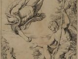 an image of a drawing of a man falling off of a tree