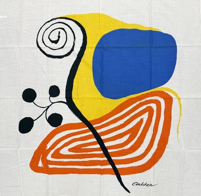 Alexander CALDER (1898-1976) Carré en coton représentant "l'…