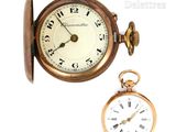 a pocket watch and a pocket watch with roman numerals on it