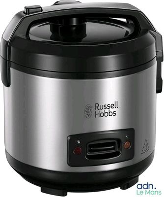 Cuiseur à riz en acier inoxydable Russell Hobbs, couvercle ouvert