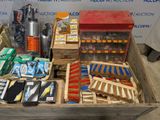 a box of assorted items sitting on a table