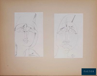 deux dessins représentant un homme et une femme sur la même page