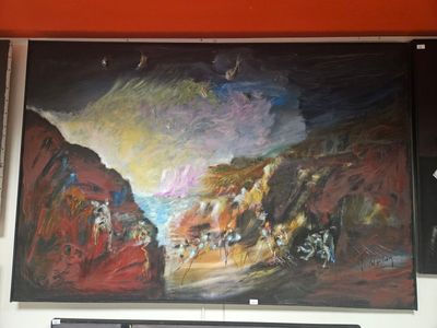 Robert DURAN "Paysage de bord de mer" Huile sur toile signée…
