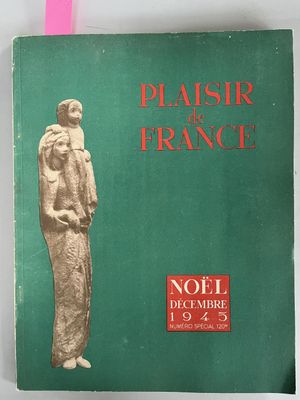 a green book with a picture of a woman standing in front of it