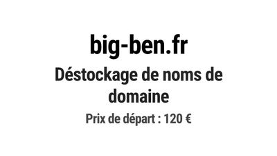 Nom de domaine big-ben.fr. Catégorie: Tourisme et voyage.