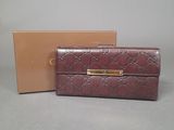 guccissi leather wallet with gold hardware and box