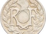 an old coin with the word roh on it