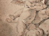 an image of a drawing of a baby being held by two angels