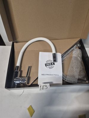 Mitigeur de cuisine IMEX avec bec flexible – Blanc mat