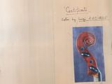 a drawing of a violin on a piece of paper