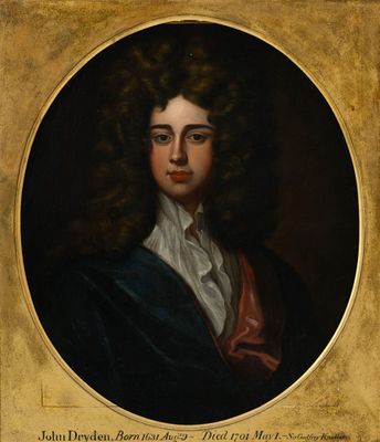 un tableau représentant un homme aux cheveux longs, vêtu d'une chemise blanche