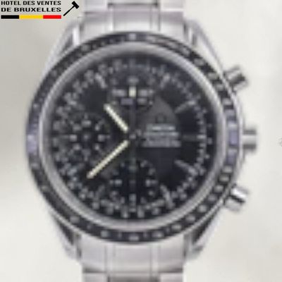an image of a watch with a black face and a yellow second hand