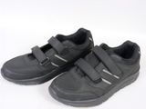 chaussures en cuir noir pour garçon, avec des bandes Velcro et des semelles Velcro