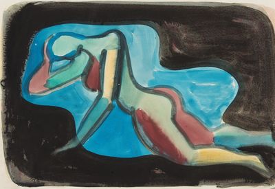 l'image d'un tableau représentant une femme allongée sur un lit