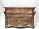 an antique chest of drawers on a white background with a white backdrop