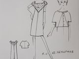 un dessin représentant une femme en robe et un homme en costume