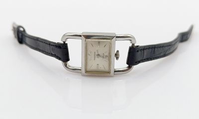 an image of a wrist watch with a black leather strap