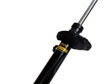 a close up of a black shock absorb on a white background