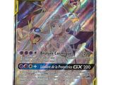 un gros plan d'une carte Pokémon sur fond blanc