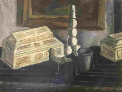 NIKOLAI ANDRONOV (1929-1998) Still life with Kholmogory cask…