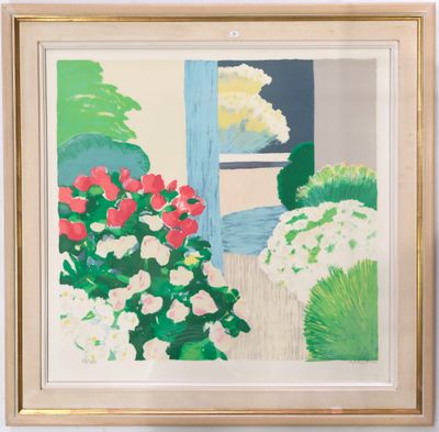 une image représentant un tableau de fleurs devant une fenêtre