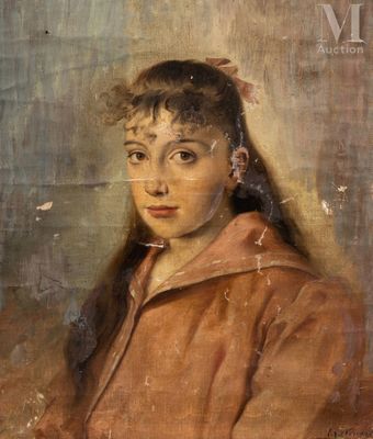 portrait d'une jeune fille en manteau rouge