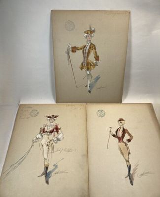 THEATRE- MINON (A.) 1814-1897. Ensemble de 31dessins origina…