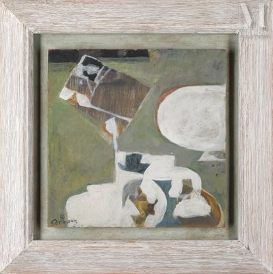 une peinture à l'huile représentant une vache et une autre vache en train de traire cette vache