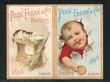 deux photos d'un bébé et d'un chat sur une carte postale