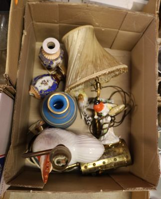 a box full of assorted items sitting on a table