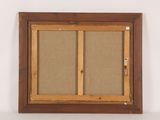 an image of a picture of a wooden frame with a window in it