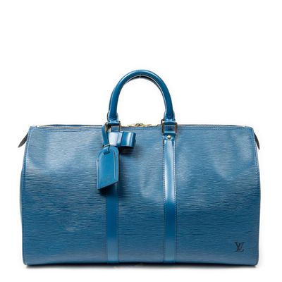 louis vuitton blue epi leather travel bag