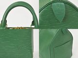 louis vuitton green epi leather handbag with gold hardware