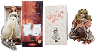POUPÉE EN PORCELAINE Mundia Christine et Cécile "Les Mini" EUR 50,00