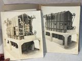 two black and white photos of a model of a building and a model of a house