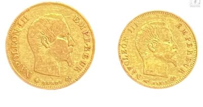 two gold sovereigns, one of which has a head of a man and the other of a woman