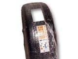 a cell phone covered in plastic wrap on a white surface