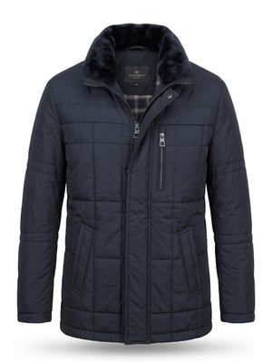veste matelassée à capuche pour homme, bleu marine