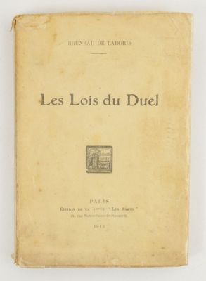 an old book with the title les lois du duel written in french