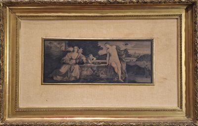 une image d'un tableau représentant un homme et une femme assis sur un banc