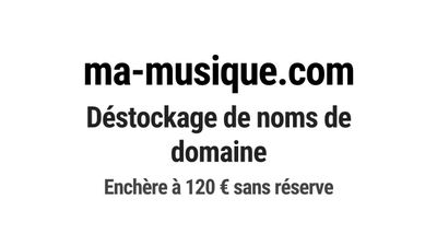 Nom de domaine ma-musique.com. Catégorie: Musique et audio.