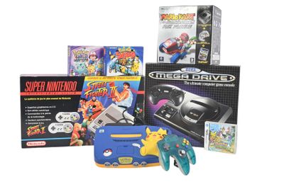 Cette photo montre de nombreux jeux vidéo et consoles de jeux vidéo différents.