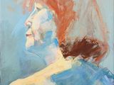 an image of a painting of a woman with red hair