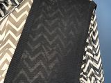 a close up of a black and white sweater with a black and white pattern on it