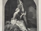 a black and white photo of a man and a woman