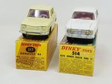 two toy cars that are sitting on top of each other