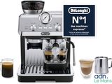 delonghi coffee machine with espressor and two cups of coffee
