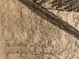 a drawing of a bird that is on the wall