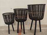 three chairs that are sitting next to each other