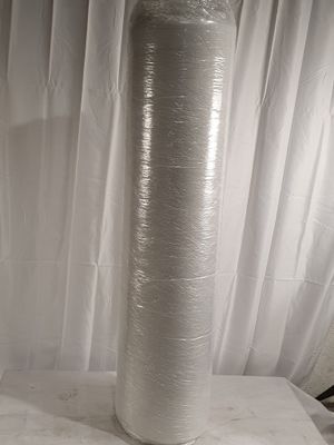 a picture of a plastic wrapped vase on a table